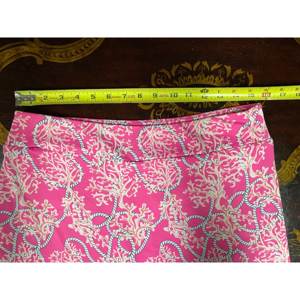 Lulu B Pink Coral Rope Nautical Skort Pickleball Golf Chic Resort Wear UPF 50 M - Picture 4 of 12